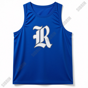 Maillot de basket personnalisé SIBRIN, sans manches, débardeur, uniforme d'équipe sportive, bleu royal uni, 100% polyester respirant - Product Image 4