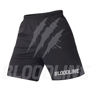 Shorts de sport noirs pour hommes Bloodline avec imprimé griffe grise, séchage rapide, taille élastique, longueur mi-cuisse - Product Image 2