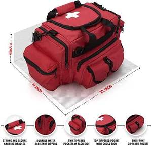 Red Emergency First Aid <b>Bag</b> Reflective Water Resistant EMS <b>Medical</b> Duffle - Product Image 1
