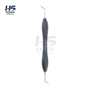HAGGAI SURGICAL INTERNATIONAL Instrumento dental compuesto solo posterior de doble punta con mango de silicona gris oscuro antiadherente - Product Image 1