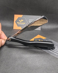 High Quality Stainless Steel Ergonomic Folding Straight Razor Barber Shaving Tool for <b>Men</b> Grooming SAAQAANS ENTERPRISES SQ-0071 - Product Image 1