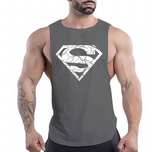 Nouveau Gilet de Sport et Fitness pour Homme Été 2026, Col Rond Imprimé Sérigraphié, Confortable, Respirant, Décontracté, Couleur Unie, Séchage Rapide, 100% Coton - Product Image 2