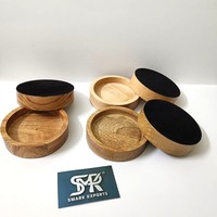 Base de lampe en bois d'acacia, de manguier et de hêtre, écologique, ronde, solide, style rustique moderne, pour l'éclairage de table de Noël, décoration de la maison
