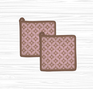 Ensemble de protège-plats en coton imprimé de fleurs rouges pour la cuisine, lavable, textile de maison - Product Image 3