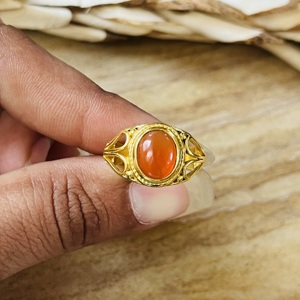 Latest High Demand Carnelian Boho Brass <b>Ring</b> 18k Gold Plated Vintage <b>Statement</b> <b>Ring</b> Tribal Handmade Wholesale <b>Ring</b> For Women - Product Image 2