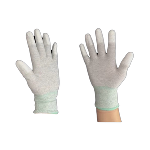 ถุงมือนิรภัยสีเทาไฟเบอร์นำไฟฟ้าเคลือบด้วยไฟฟ้าสถิตป้องกันไฟฟ้าสถิตย์สำหรับสภาพแวดล้อมการทำงานที่ปลอดภัย - Product Image 1