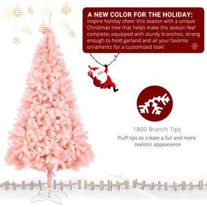 Supporto in Ferro PVC per Albero di Natale, 7 Piedi, 1800 Rami, Colore Rosa - Product Image 6