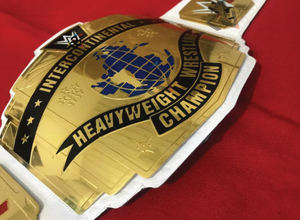 Cinturón de Campeonato Intercontinental W-W-E Personalizado de 2 mm de Latón, Talla Adulto - Placas de Metal Chapadas en Oro y Correa de Cuero - Product Image 3