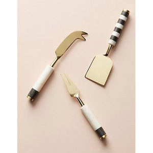 Juego de cuchillos para queso de acero inoxidable con mango de madera de nogal premium, accesorios profesionales para tablas de charcutería, para quesos duros y blandos - Product Image 6