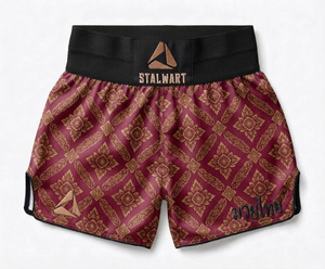 กางเกงมวย MMA สีแดงลายปลาคาร์ฟ โพลีเอสเตอร์ทนทาน อุปกรณ์ฝึกซ้อมทุกฤดูกาล - Product Image 5