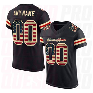 Service OEM Personnalisation Noms et Détails d'Équipe Maillot de Football Américain Noir Vintage USA Léger Tenue Sportive d'Équipe Entraînement Jour de Match - Product Image 1