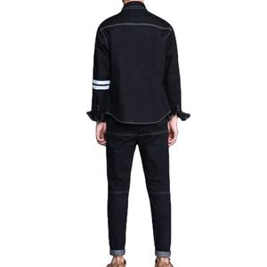 Nuevo Diseño Personalizado, Conjunto de Chaqueta Vaquera Informal de Invierno para Hombre y Pantalones Anchos Holgados - Product Image 2