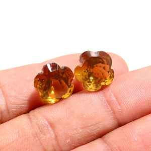 Cuarzo Citrino Natural, Corte Flor, 12mm, Gemas Sueltas de Calidad Premium, Certificado IGI, Tamaño Calibrado para Joyería - Product Image 1