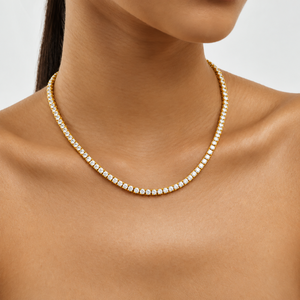 Collar de tenis unisex con diamantes cultivados en laboratorio, corte brillante redondo, para aniversario de bodas, joyería fina. - Product Image 3