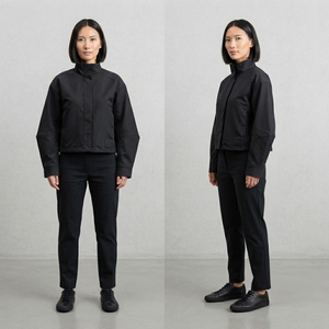 <b>Men</b> Black Lightweight Windbreaker <b>Jacket</b> High Collar Full Zip Minimal Outdoor <b>Utility</b> Sports <b>Jacket</b> - Product Image 4