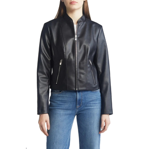 Veste pour femme en cuir véritable de qualité supérieure, nouvelle collection, style décontracté, couleur unie, imperméable et respirante, en coton - Product Image 1