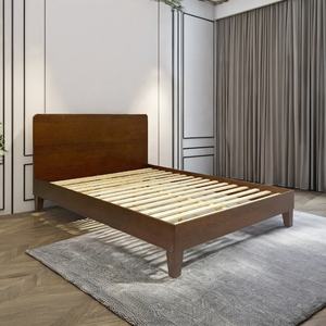 Simple Wooden Bed Frame Durable Solid Wood Bed Modern Style for Home Use Queen Size Bed Frame Bedroom <b>Furniture</b> OEM/ODM - Product Image 1