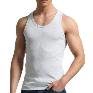 Camiseta sin mangas de algodón acanalada para hombre al por mayor, ideal para baloncesto, entrenamiento, deportes, correr y gimnasio. - Product Image 3