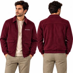 Burgundy Custom <b>Men's</b> Brown <b>Suede</b> Fabric <b>Jacket</b> | Premium Regular Fit Winter <b>Jacket</b> For <b>Men's</b> | High Quality Outerwear <b>Jackets</b> - Product Image 1
