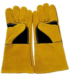 Best Selling XL Blue Leather Welding <b>Gloves</b> 35 cm <b>Long</b> Comfortable Heavy Duty Heat Resistant Anti-Static Export Protection - Product Image 1