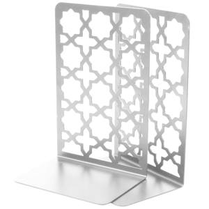 Porte-livres modernes en métal noir et blanc avec une étoile décorative élégante, conçus pour le bureau et une table élégante - Product Image 4