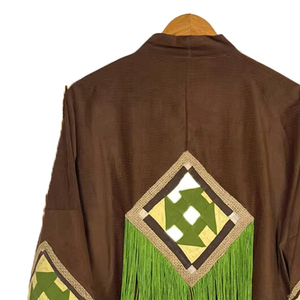 Chemise d'été décontractée pour femme, coupe ample, à manches longues, col classique, imprimé personnalisé, motif nœuds, poche plaquée, respirante - Product Image 4