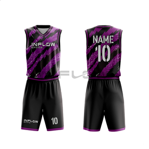 Ensembles de maillots de basket-ball avec numéros et logo personnalisables, en polyester, maille sergé, réversibles, uniformes pour adultes - Product Image 5