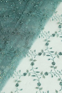 Tela de Encaje con Lentejuelas y Bordado Floral de Lujo, Material Textil Pesado para Vestidos de Novia, Material de Alta Costura - Product Image 1