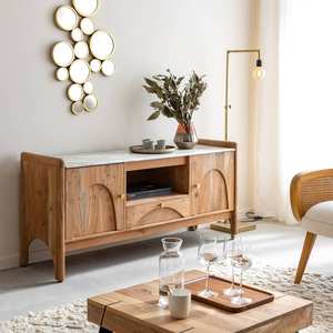 Mueble para TV Vandana Mira Solace en mármol y madera de acacia - Product Image 1