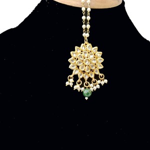 Ethnic Style Zinc Alloy Hair <b>Clip</b> With White Pearls Pink Beads Handmade For Wedding Bridal Occasions - Product Image 2