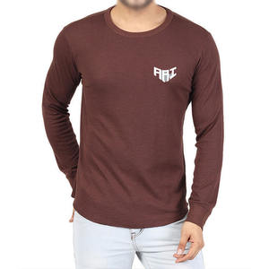 Camiseta de Punto de Manga Larga para Hombre al por Mayor, Logotipo Personalizado, Color Sólido, Buena Calidad, 100% Algodón, Estilo Casual, Fabricante OEM ODM - Product Image 1