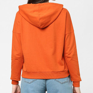 Chaqueta de lana sherpa rosa para mujer, con capucha, transpirable, estampada, de color sólido, con bolsillo canguro, para invierno - Product Image 3