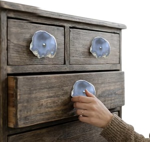 Pomo de Gabinete de Ágata Azul Cielo Moderno, Diseño Industrial, Forma Natural, Tirador de Piedra para Muebles, Cajones, Cocina, Uso en Hoteles - Product Image 3