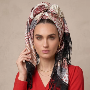 Pañuelo Cuadrado de Seda Estampado Personalizado de Lujo con Borlas, Tela Ligera, Pañuelo de Moda para Mujer, Suministro de Fabricante OEM - Product Image 1