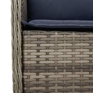 5 Piece Gray Poly <b>Rattan</b> Patio Dining Set with <b>Cushions</b> Garden Sets - Product Image 5