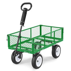 Carrello da Giardino in Acciaio Resistente 900 LBS con Ruote da 10 Pollici, Carriola Regolabile per Giardinaggio Esterno - Product Image 1