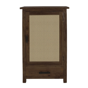 Mini armoire multifonction en teck fait main pour chambre à coucher, chevet et rangement de livres avec 4 étagères, ensemble de meubles pour bureau à domicile - Product Image 1