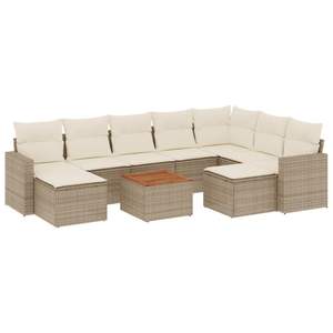 Ensemble de 10 canapés de jardin en rotin PE beige pour l'extérieur - Product Image 2