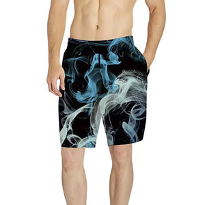 <b>Men's</b> Solid Elastic Waist Breathable Polyester Casual <b>Shorts</b> Front Logo Quick Dry <b>Red</b> Black - Product Image 4