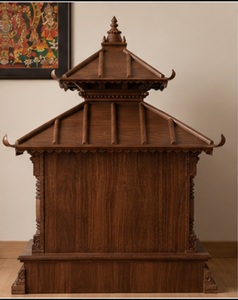 Traditional Nepali Style Wooden Pooja Temple/Mandir High Quality Customized Big Size HandmadeNaplies Solid Wood <b>Mandirs</b> For Home - Product Image 4