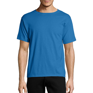 T-shirt pour homme bleu royal à manches courtes, col rond, 100% coton, coupe classique, jersey décontracté, couleur unie, design simple - Product Image 2
