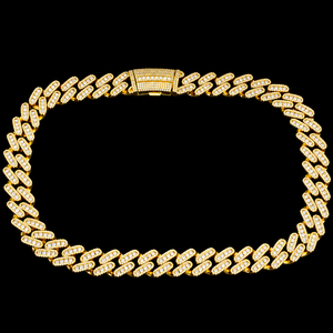 Collar de Cadena Cubana Personalizado en Oro de 14K con Moissanita, Corte Brillante Redondo, Engaste de Diamantes en Canal, Unisex, para Uso Diario - Product Image 6
