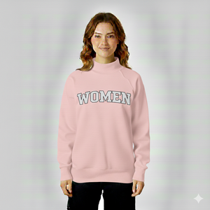 เสื้อไหมพรมคอเต่าทรงยาวสำหรับผู้หญิง สไตล์โมเดิร์น ใส่สบายสำหรับฤดูหนาว พร้อมโลโก้พิมพ์ลายด้านหน้า วัสดุคุณภาพสูง - Product Image 1