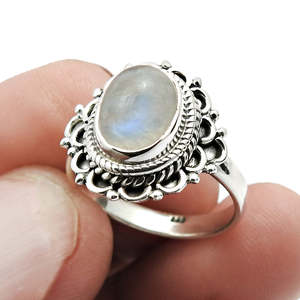Natural Rainbow Moonstone Gemstone <b>Ring</b> Made of 925 Sterling <b>Silver</b> Handmade Vintage Boho Designer <b>Ring</b> For Women And <b>Men</b> - Product Image 3