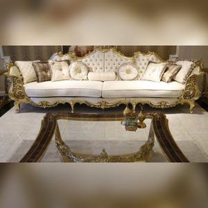 Ensemble de meubles de salon confortables avec rembourrage en tissu pour 6 personnes, avec pieds en bois, canapé d'angle moderne en forme de L - Product Image 5