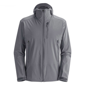 Chaqueta con Capucha para Hombre, Color Gris, Tejido Softshell, Cierre de Cremallera, Resistente al Agua, Cortavientos, Transpirable, para Actividades al Aire Libre, Corte Regular, para Todas las Estaciones, Poliéster - Product Image 2