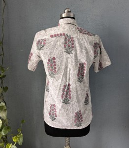 เสื้อเชิ้ตแขนสั้นลายดอกไม้สำหรับผู้ชาย ปกคอปก ผ้าฝ้าย 100% ระบายอากาศได้ดี สไตล์ฤดูร้อน - Product Image 4