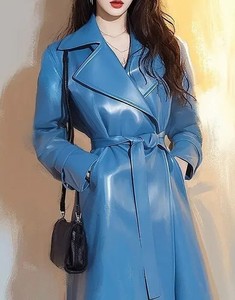 Vestes en cuir véritable tendance pour femmes, manteaux longs en peau de mouton personnalisés, design élégant, manteaux en cuir de vachette - Product Image 2