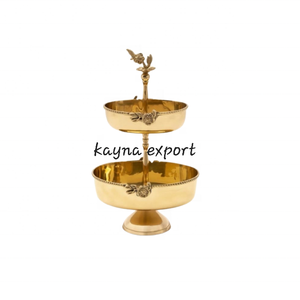 Présentoir à gâteau personnalisé design en métal feuille de fleur décoratif de luxe en métal plaqué or présentoir à gâteau fait main pour décoration de fête de mariage - Product Image 3