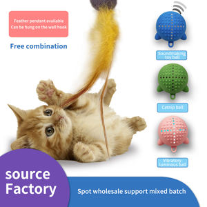 Nuovo arrivato giocattoli per gatti con piume di erba gatta interattivi per gatti da interno che fanno la colonna sonora palla erba gatta ventosa da parete - Product Image 2